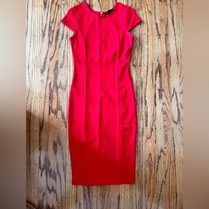 Red midi dress